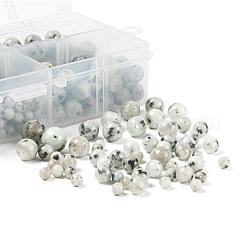 340個4サイズ天然セサミジャスパー/キウイジャスパービーズ  ラウンド  4mm / 6mm / 8mm / 10mm  穴：0.6~1mm&nbsp;G-LS0001-33