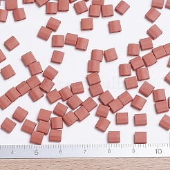 MIYUKIティラビーズ  日本製シードビーズ  2穴  (tl2315) マット不透明テラコッタ  5x5x1.9mm  穴：0.8mm  約1180個/100g&nbsp;SEED-J020-TL2315