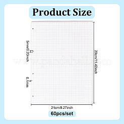 長方形4穴ルーズリーフ交換用紙60枚  バインダー用紙  フローラルホワイト  290x210x0.1mm  穴：5mm&nbsp;AJEW-WH0609-816