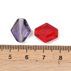 K9ガラス  模造オーストリアクリスタルビーズ  グレードAAA  多面カット  双円錐形  ミックスカラー  14x12x6mm  穴：0.9~1mm&nbsp;SWAR-F076-12x14mm-M