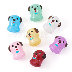 7個 7色 手作りランプワークエナメルビーズ  犬  ミックスカラー  20~20.5x16.5~17.5x13.5~14.5mm  穴：1.4mm  1pc /カラー&nbsp;LAMP-TA0001-76