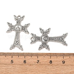 合金のチベット風チャーム  アルメニア十字のチャーム  アンティークシルバー  30x19x1.7mm  穴：1.5mm  約526個/1000g&nbsp;FIND-C094-30B-AS