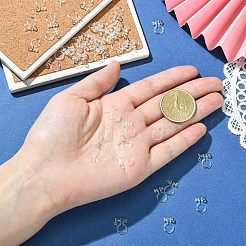 プラスチッククリップオンイヤリング金具24個  カン付き  穴開けないイヤリング  透明  11x10x3.5mm  穴：0.9mm  5mmのラインストーンに適する&nbsp;KY-YW0002-32