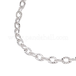304ステンレススチールテクスチャアズキチェーンブレスレットの作り方  ステンレス鋼色  6-3/4インチ（17cm）&nbsp;AJEW-JB01342-02
