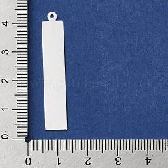 真鍮チャーム  カドミウムフリー＆鉛フリー  長方形チャーム  925銀メッキ  41.5x7.5x0.6mm  穴：1.2mm&nbsp;KK-P259-29S
