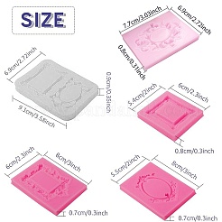 食品グレードのシリコンモールド  フォンダン型  DIYケーキデコレーション用  チョコレート  キャンディ  UVレジン＆エポキシ樹脂ジュエリー作り  濃いピンク  5個/セット&nbsp;DIY-SC0009-05