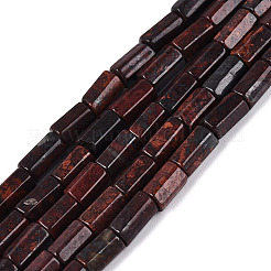 天然石ブレシエイテッドジャスパービーズ連売り  六角柱  5~7.5x3.5~4.5mm  穴：0.6~0.8mm  約57~64個/連  14.76~15.55インチ（37.5~39.5cm）&nbsp;GG-N002-01A-06