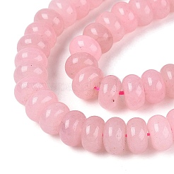 天然石ホワイトジェイドビーズ連売り  滑らかなロンデル  染め  ピンク  10~10.5x5.5~6mm  穴：0.7~1.2mm  約61~69個/連  14.37~15.55インチ（36.5~39.5cm）&nbsp;G-Q613-01F-34