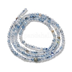 天然石アクアマリンビーズ連売り  多面カットラウンド  2mm  穴：0.5mm  約175~233個/連  15.16''~15.35''（38.5~39センチメートル）&nbsp;LS-G-RM2025-A17-2mm