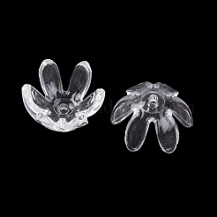 透明なアクリルビーズキャップ  6  - 花びらの花  透明  17x18x9.5mm  穴：1.8mm  約676個/500g&nbsp;TACR-G050-06