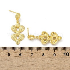 真鍮ティアドロップダングルスタッドピアス  長持ちメッキ  カドミウムフリー＆鉛フリー  ラックめっき  18KGP本金メッキ  30.5x12.5mm&nbsp;EJEW-M066-03G