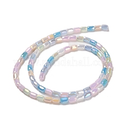電気メッキガラスビーズセット  多面カット  コラム  ディープスカイブルー  6~6.5x4mm  穴：0.8mm  約80個/連  20.12~20.24インチ（51.1~51.4cm）&nbsp;EGLA-D030-08J
