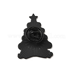 クリスマスエナメルピン  バックパック用合金ラペルピンバック  ブラック  クリスマスツリー  30x22mm&nbsp;LS-JEWB-I043-01EB-06