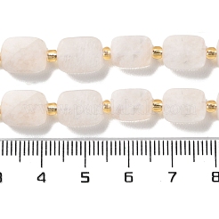 天然レインボー ムーンストーン ビーズ 連売り  多面カット  長方形  10x8x4.5mm  穴：1mm  約31個/連  15.35''（39センチメートル）&nbsp;G-H061-A12-01