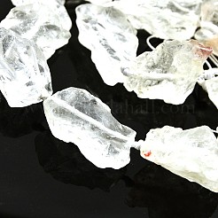 ナゲット天然水晶ビーズ連売り  ロッククリスタルビーズ  17~38x16~30mm  穴：2mm  約14~15個/連  15.7インチ&nbsp;G-N0135-11