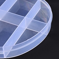 9グリッド透明プラスチックボックス  小さなジュエリーやビーズ用のリンゴ型のビーズ容器  ホワイトスモーク  17.9x16.8x2.5cm  内径：39~72x26~45mm&nbsp;CON-B009-04