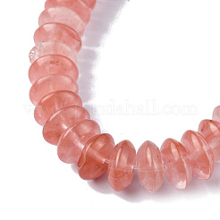 チェリークォーツガラスビーズ連売り  ソーサービーズ  ロンデル  12x5.5~6.5mm  穴：1.2mm  約33個/連  7.80~8.82インチ（19.8~22.4cm）&nbsp;G-F743-05A