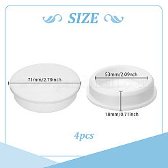 シリコーン穴プラグ  フラットラウンド  ホワイト  71x18mm  内径：53mm&nbsp;FIND-WH0366-428A