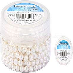 環境に優しい染めガラスパールラウンドビーズ  ベージュ  6mm  穴：1.2~1.5mm  約400個/箱&nbsp;HY-BC0001-6mm-RB011