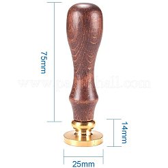 DIYレタースクラップブック真鍮ワックスシーリングスタンプとウッドハンドルセット  文字.o  25x14mm  75mm&nbsp;AJEW-PH0010-O