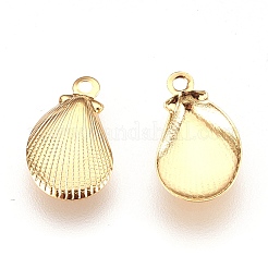 304ステンレスペンダント  シェル  ゴールドカラー  12x7.5x1mm  穴：1mm&nbsp;LS-STAS-G176-40G
