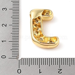 真鍮製マイクロパヴェクリアキュービックジルコニアペンダント  a～zの文字  文字J  22x14x6mm  穴：4mm&nbsp;KK-Z046-01G-J