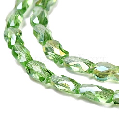 電気メッキガラスビーズセット  魚  ABカラー  多面カット  薄緑  10x6x4mm  穴：1.2mm  約70個/連  27.56''（70センチメートル）&nbsp;EGLA-P066-01A-AB06