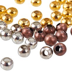 5箱鉄ラウンドスペーサービーズ  ミックスカラー  3.2x3mm  穴：1.2mm  約270個/箱&nbsp;IFIN-X0001-03-B-WH