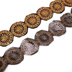 ポリエステルリボン  花柄のフラット  服飾材料  ゴールド  2インチ（50.5x0.8mm）  約5.23ヤード（4.78m）/連&nbsp;OCOR-WH0068-37