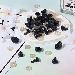 プラスチック製の鼻の工芸品  diyの人形のおもちゃアクセサリー  ブラック&nbsp;DIY-TA0001-32