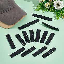 40つの穴があるプラスチック製のスナップバックストラップ7セット  帽子キャップ交換用ファスナーバックル  ブラック  82x20x2mm  穴：2.5mm&nbsp;FIND-BC0013-41A