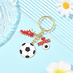 合金エナメルキーホルダー  鉄のリング付き  サッカー  78mm&nbsp;KEYC-FS00030-02