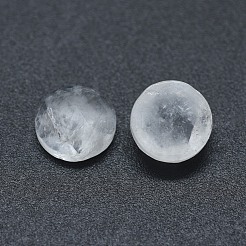 天然水晶カボション  ロッククリスタルカボション  多面カット  フラットラウンド  7.5x3.5~4mm&nbsp;G-G795-07-04