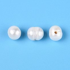 天然な培養された淡水パールビーズ  ポテト  乳白色  7~9.5x7~11mm  穴：1.8~2mm&nbsp;PEAR-N013-08I