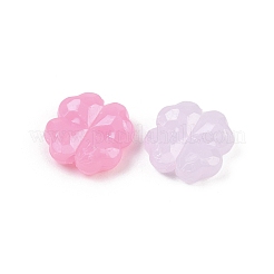 プラスチックビーズ  模造ゼリービーズ  クローバー  ミックスカラー  11x11x4mm  穴：1.5mm  1785個/ 500g&nbsp;KY-B005-02C