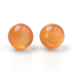 樹脂ビーズ  ラウンド  オレンジ  模倣キャッツアイ  直径約8mm  穴：1.5mm&nbsp;RB263Y-3