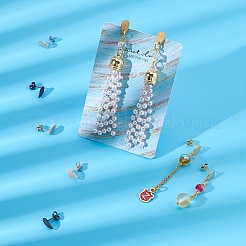 32個 8スタイル 304ステンレススチールスタッドピアス金具  テクスチャ  ティアドロップ  ミックスカラー  10x6x0.7~0.9mm  穴：1~1.2mm  ピン：0.7~0.8mm  4個/スタイル&nbsp;STAS-DC0001-42