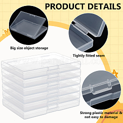 プラスチックの箱  長方形  透明  14.5x10.2x1.65cm&nbsp;CON-WH0001-29
