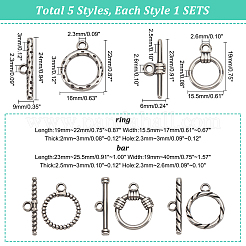 5セット5スタイル304ステンレススチールマンテル  リング  ステンレス鋼色  リング：19~22x15.5~17x2~3mm  穴：2.3~2.6mm  1セット/スタイル&nbsp;STAS-DC0008-15