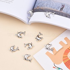 変色しにくいドルフィン 304 ステンレス ペンダント  ステンレス鋼色  21x16x4mm  穴：1mm&nbsp;X-STAS-I045-29