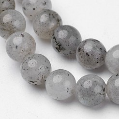 天然石ラブラドライトビーズ連売り  ラウンド  グレー  6mm  穴：1mm  約63個/連  15.3インチ&nbsp;G-D809-07-6mm