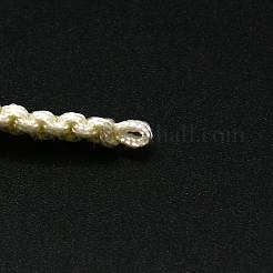 DIYブレスレット作り用編み込みナイロンコード  ホワイト  145~155x5x2mm  穴：2~4mm&nbsp;AJEW-M001-25