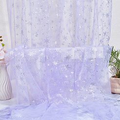 ポリエステル織物  服装アクセサリー  雪の結晶模様  プラム  1500mm&nbsp;DIY-WH20025-048D