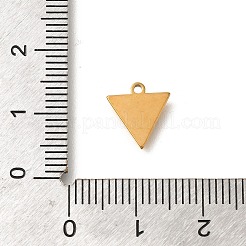 304ステンレススチールチャーム  レーザー切断  18KGP本金メッキ  三角形  10.5x10x1mm  穴：1.2mm&nbsp;STAS-S144-01G-D