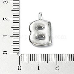変色防止304ステンレスペンダントイオンプレーティング(IP)  レターチャーム  文字B  19.5x13x4mm  穴：1.6mm&nbsp;X-STAS-U033-02P-B