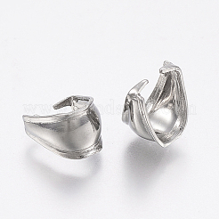 変色しにくい304ステンレススチールのスナップオンベイル  ステンレス鋼色  9.5x7x6.5mm  インナー：8x5mm&nbsp;STAS-F148-04P