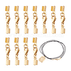 304ステンレススチール製ロブスタークロウ留め金20個  ダブルコードエンド付き  ゴールドカラー  34mm&nbsp;STAS-PH0006-15