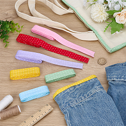 12m 6色コットンリボン  水玉  ギフト包装用  ヘアアクセサリークラフト  ミックスカラー  3/4インチ（18~19mm）&nbsp;OCOR-FG0003-21