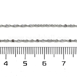 変色しにくい304ステンレススチールチェーン  ハンダ付け  ステンレス鋼色  1.5x0.5mm&nbsp;CHS-L001-170-0.5mm