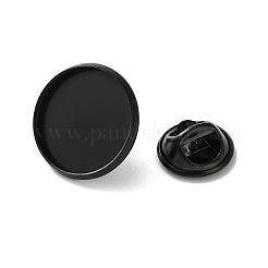 304ステンレススチールフラットラウンドブローチブローチベースセッティング  イオンプレーティング（ip）  ブラック  17.5x10mm  内径：16mm&nbsp;STAS-S172-10A-B
